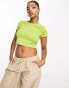 Фото #2 товара Monki shrunken baby crop top in bright