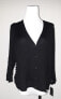 Фото #2 товара Alfani women's Sweater Long Sleeve Button Down cardigan Black White 0X