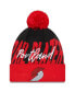 Фото #2 товара Men's Black, Red Portland Trail Blazers Confident Cuffed Knit Hat with Pom