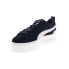 Puma Mayze Raw Teddy 38664101 Womens Black Suede Lifestyle Sneakers Shoes