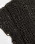 COLLUSION open stitch knitted arm warmers in brown