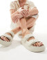 Фото #1 товара ASOS DESIGN Freestyle flatform double buckle sandals in off-white