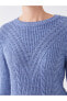 Фото #10 товара Трикотажный свитер LC WAIKIKI Basic с ажурным узором рубашки велосипедного воротника для женщин