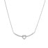 Silver necklace with glittering heart AJNA0006