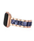 Women's Rose Gold-Tone Alloy and Navy Acetate Bracelet Compatible with 42/44/45/Ultra/Ultra 2 Apple Watch