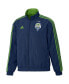 Men's Navy and Green Seattle Sounders FC 2023 On-Field Anthem Full-Zip Reversible Team Jacket