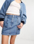 Vans mini denim skirt in blue stone wash