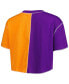 ფოტო #3 პროდუქტის Women's Purple, Orange Clemson Tigers Colorblock Cropped T-shirt