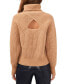 Фото #2 товара Women's Turtleneck Back-Cutout Raglan-Sleeve Sweater