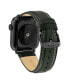 Фото #2 товара Dark Green Smooth Leather Strap with Contrast Stitching and Gunmetal Gray Stainless Steel Lugs for 42mm, 44mm, 45mm, Ultra 49mm Apple Watch