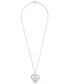 Фото #3 товара Macy's diamond Accent Mom Heart 18" Pendant Necklace in Sterling Silver & 14k Rose Gold-Plate