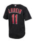 Men's Barry Larkin Black Cincinnati Reds Cooperstown Collection Mesh Batting Practice Button-Up Jersey