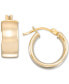 High Polished Wide Chunky Small Huggie Hoop Earrings in 14k Gold