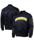 Фото #1 товара Men's Navy Milwaukee Brewers Wordmark Satin Full-Snap Jacket
