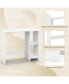 Фото #7 товара Small Computer Desk with Storage and Adjustable Shelf-White