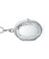 Etched Leaf Scroll Holds Two Memory Photo Picture Oval Locket For Women .925 Sterling Silver Pendant Necklace