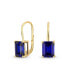 ფოტო #2 პროდუქტის Traditional 4.50 CTW Gemstone Emerald Cut Drop Earrings For Women Hinge Lever Back Yellow Gold Plated .925 Sterling Silver