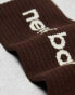 New Balance Linear logo 3 pack crew socks in black, brown and white