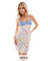 Фото #1 товара Vero Moda Petite satin mini slip dress in abstract fruit print