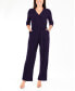 Фото #1 товара Комбинезон NY Collection 3/4 Sleeve Belted Jumpsuit