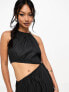Фото #3 товара Вечернее платье Pretty Lavish - Черное платье со змеевиком длиной до икры