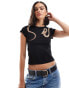 Фото #2 товара ASOS DESIGN baby tee with snake graphic in black