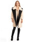 Фото #1 товара Women's Watch Me Go Oversized Leather Trimmed Coat