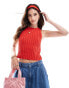 Cotton On float your boat rib knit tank top in red