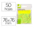 Фото #2 товара Q-CONNECT Removable adhesive notepad 76x76 mm removable translucent neon yellow plastic with 50 sheets