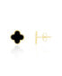 ფოტო #3 პროდუქტის Small Onyx Clover Stud Earrings