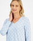 Women's Snowflake-Print Long-Sleeve Sleep Shirt, Created for Macy's