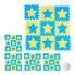 45 x Puzzlematte Sterne blau-gelb