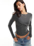 Фото #1 товара ASOS DESIGN twist front top in charcoal