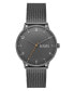 Men's Three-Hand Quartz Riis Gunmetal Stainless Steel Mesh Watch 40mm