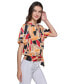 Women's Printed Wrap Top Soft White & Marmalade, L - фото #5