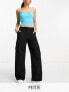 Фото #1 товара Miss Selfridge Petite wide leg cargo trouser in black