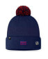 ფოტო #2 პროდუქტის Men's Navy New York Rangers 2024 NHL Draft Cuffed Knit Hat with Pom