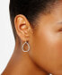 Crystal Pavé Open Teardrop Drop Earrings in 10k Gold