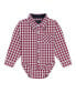 ფოტო #1 პროდუქტის Baby Boys Maroon Gingham Classic Button-down Shirt