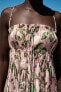 Фото #3 товара Платье с плиссировкой и принтом ZARA