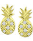 ფოტო #3 პროდუქტის Cubic Zirconia Pineapple Stud Earrings in 18k Gold-Plated Sterling Silver, Created for Macy's