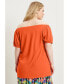 ფოტო #2 პროდუქტის Plus Size June + Vie Puff Sleeve Off-The-Shoulder Top