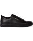 Фото #3 товара Men's Lee Black Tape Leather Low-Top Sneaker