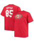 Men's George Kittle Scarlet San Francisco 49ers Big and Tall Player Name and Number T-shirt Красный, 3XT - фото #1