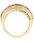 ფოტო #3 პროდუქტის EFFY® Multi-Gemstone (3-1/6 ct. t.w.) & Diamond (1/4 ct. t.w.) Mixed Cut Cluster Ring in 14k Gold