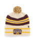 ფოტო #2 პროდუქტის Men's '47 Natural Minnesota Golden Gophers Hone Patch Cuffed Knit Hat with Pom