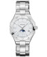 ფოტო #1 პროდუქტის Women's Swiss Be Balmain Moonphase Diamond (1/20 ct. t.w.) Stainless Steel Bracelet Watch 33mm