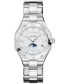 Women's Swiss Be Balmain Moonphase Diamond (1/20 ct. t.w.) Stainless Steel Bracelet Watch 33mm