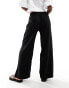 JDY wide leg linen trouser in black