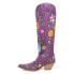 Фото #3 товара Dingo Flower Power Embroidered Floral Snip Toe Cowboy Womens Purple Casual Boot